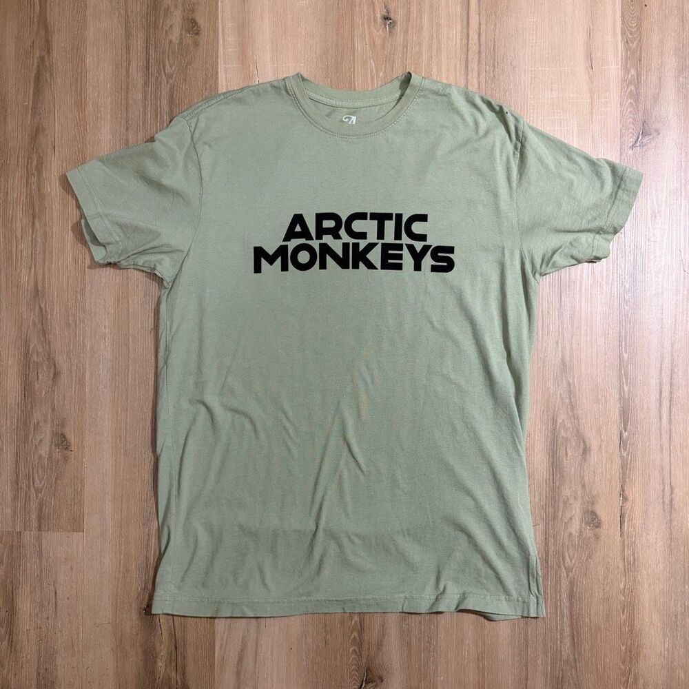 Arctic Monkeys 2023 North American Tour Green Shirt Sz L Rock Indie Sleaze Tee